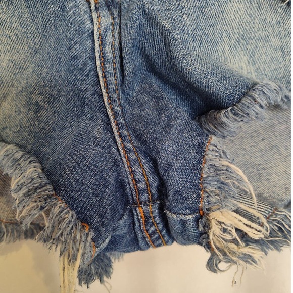 Zara TRF Denim Cut Off Shorts Destroyed Jean Short Small Summer festival gear - Picture 6 of 9